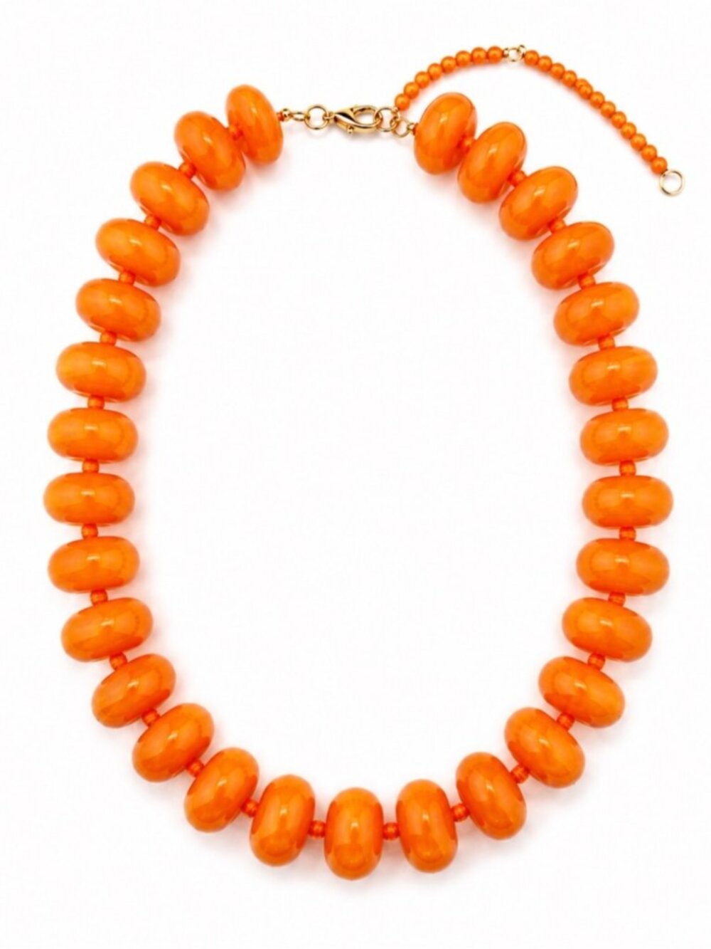 New! Tangerine Orange Marbled Bead Chunky Dopamine Necklace NWOT